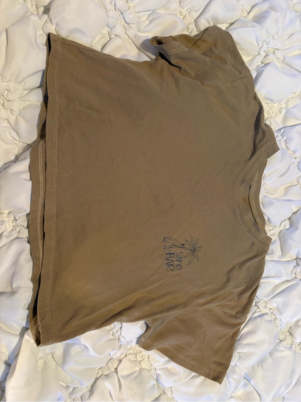 Khaki Graphic Crop Tee